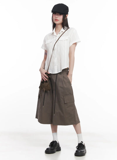 baggy-pocketed-cargo-shorts-cu518 / Dark beige