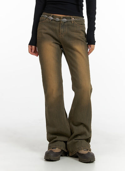 vintage-washed-flared-jeans-cm411 / Dark blue