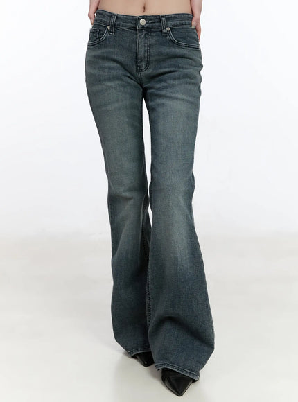 kailani-low-rise-washed-bootcut-flared-jeans-ca501 / Dark blue