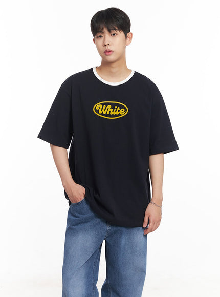 mens-three-tone-graphic-t-shirt-ia529 / Dark blue