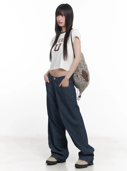 narin-stitched-wide-leg-jeans-cu518 / Dark blue