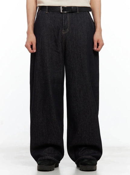 mens-dark-denim-baggy-jeans-il516 / Dark blue