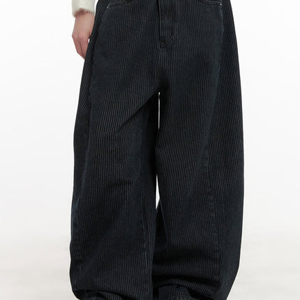 comfortable-corduroy-wide-leg-pants-cd425 / Dark blue