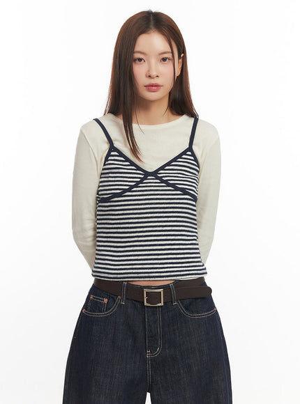 sweetheart-striped-cami-im514 / Dark blue