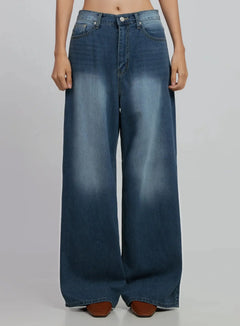 reagan-washed-wide-leg-jeans-id516 / Dark blue