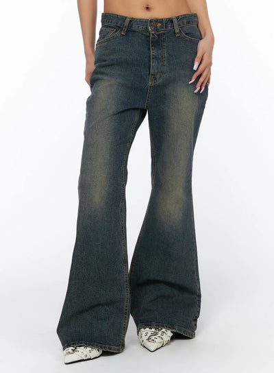 legacy-washed-flare-jeans-ca517 / Dark blue