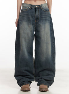 leilani-washed-baggy-jeans-cm531 / Dark blue