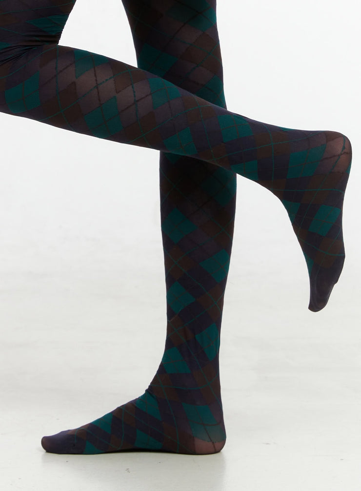 cozy-argyle-tights-io430 / Dark blue