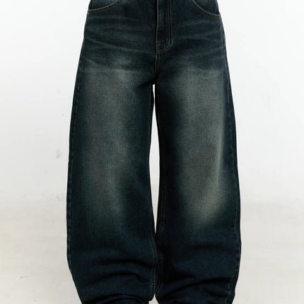 charli-vintage-washed-wide-leg-jeans-cn505 / Dark blue