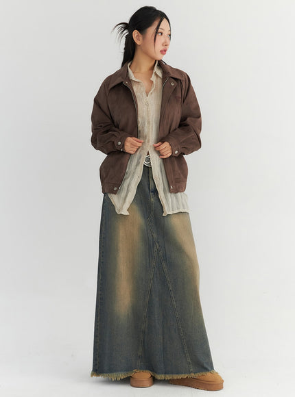 maxi-denim-skirt-co306 / Dark blue
