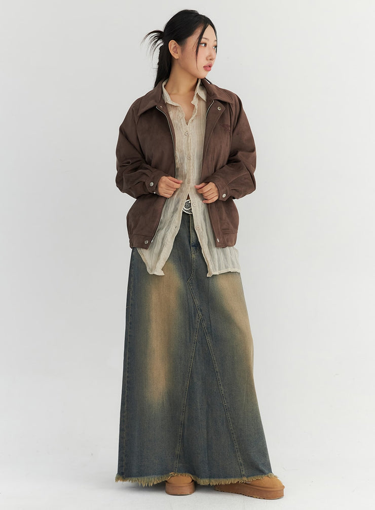 maxi-denim-skirt-co306 / Dark blue