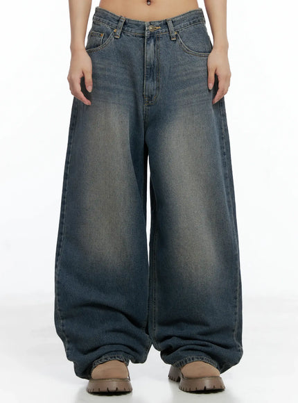 finley-oversized-wide-leg-jeans-cs504 / Dark blue
