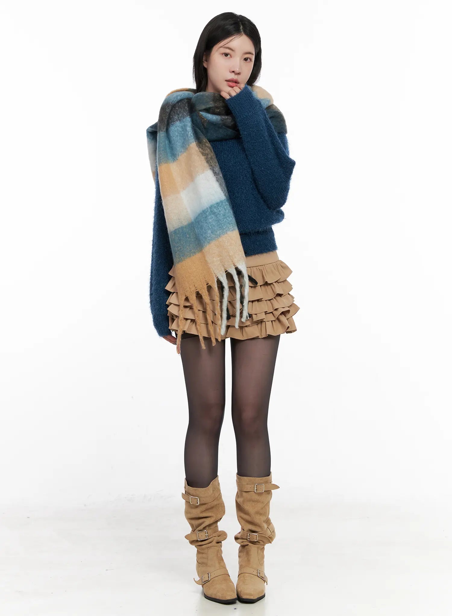 cozy-round-neck-sweater-cn512 / Dark blue