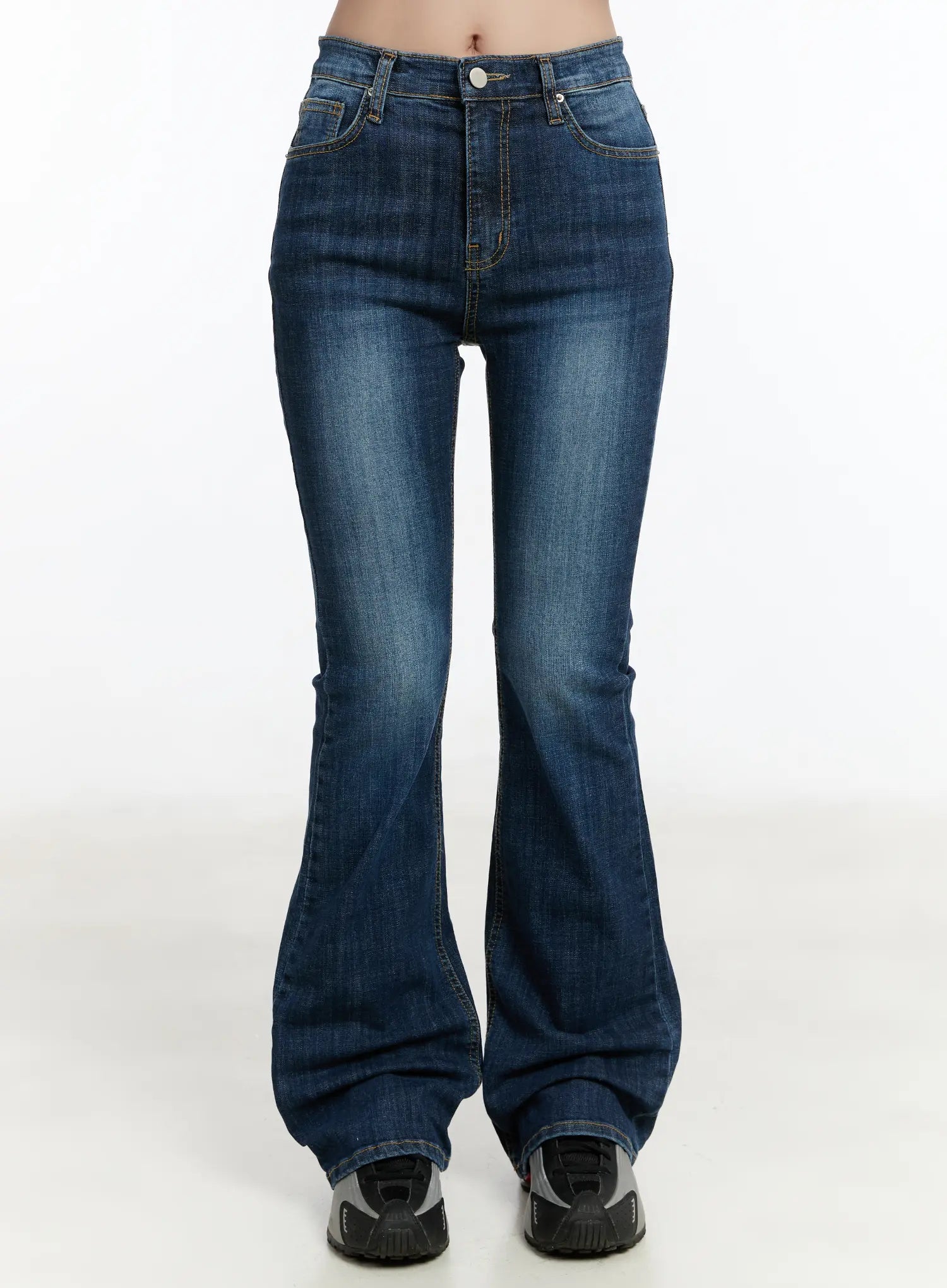 love-high-waist-bootcut-jeans-cm511 / Dark blue
