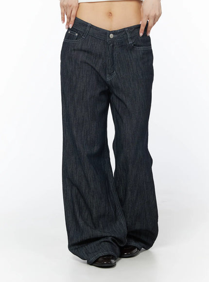 aomi-wide-leg-jeans-cy522 / Dark blue