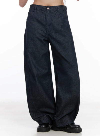 kate-wide-leg-embroidered-jeans-cm513 / Dark blue