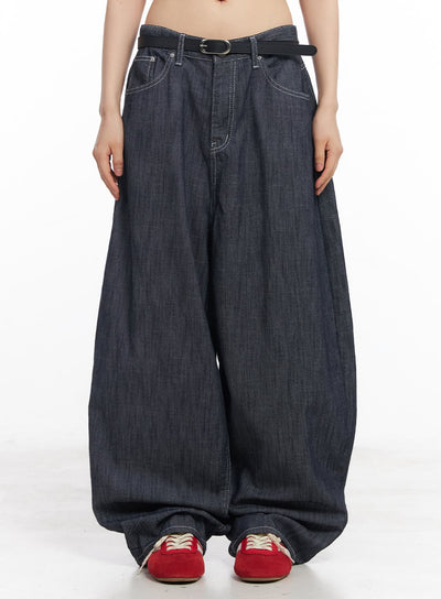 isabel-no-fade-baggy-jeans-cy514 / Dark blue