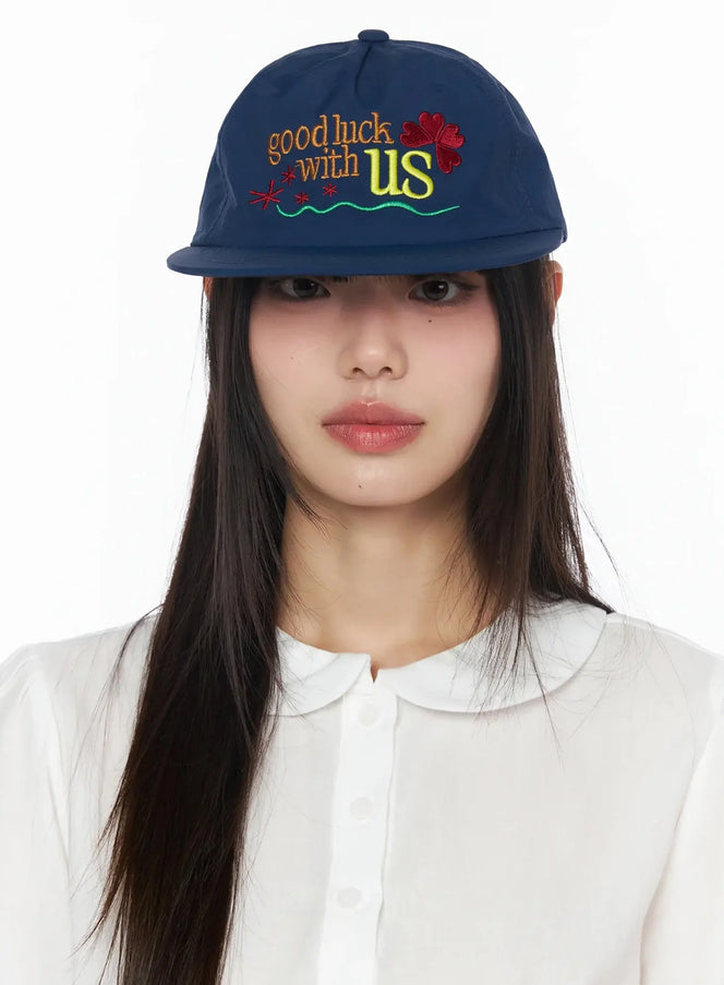 graphic-lettering-baseball-cap-iy526 / Dark blue