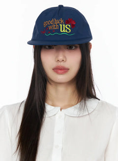 graphic-lettering-baseball-cap-iy526 / Dark blue