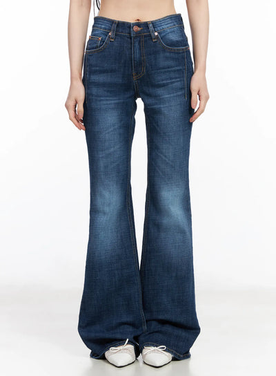 xandra-washed-bootcut-jeans-cm518 / Dark blue