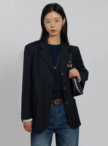 classic-pinstripe-blazer-ij508 / Dark blue