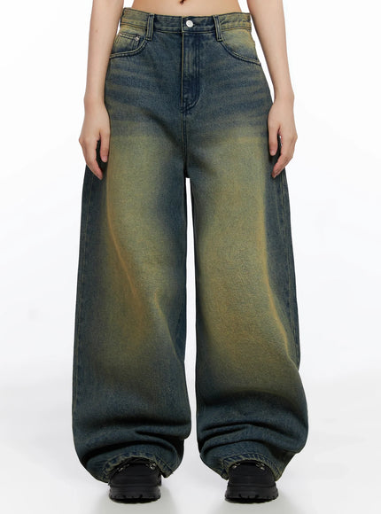 elora-washed-baggy-jeans-is525 / Dark blue