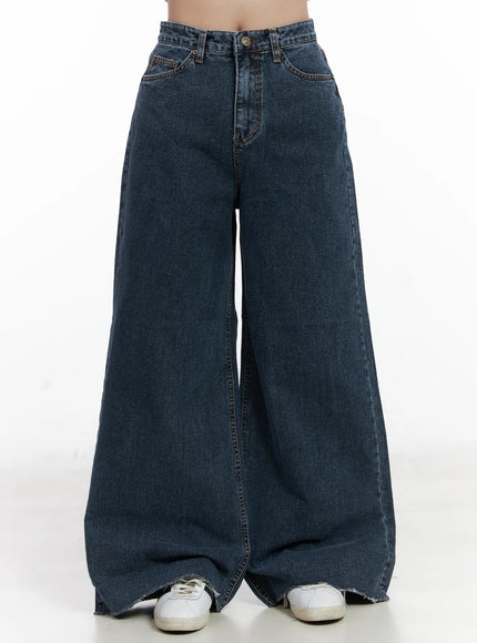 louisa-ultra-wide-flared-jeans-cn527 / Dark blue