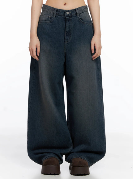 adelyn-washed-baggy-jeans-is525 / Dark blue