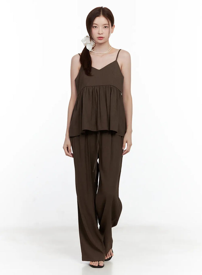 casual-flowy-v-neck-tank / Dark brown