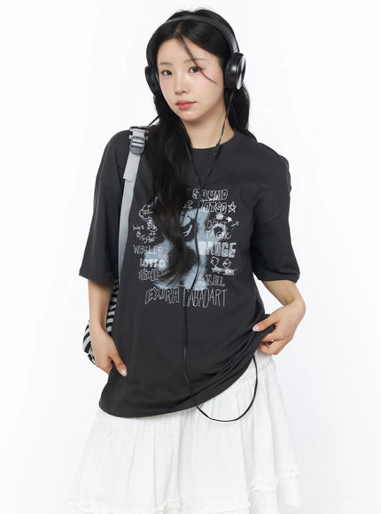 oversized-graphic-tee-cd805 / Dark gray