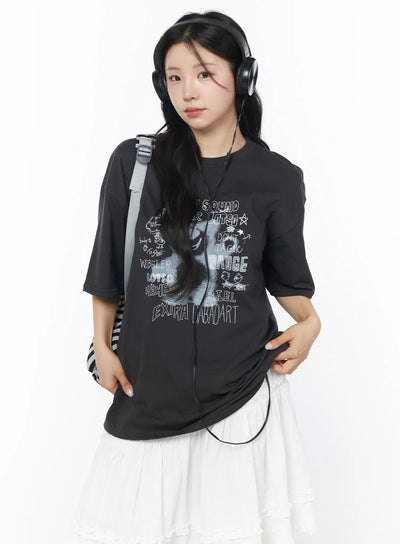 oversized-graphic-tee-cd805 / Dark gray
