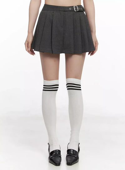chic-gray-pleated-mini-skirt-in514 / Dark gray