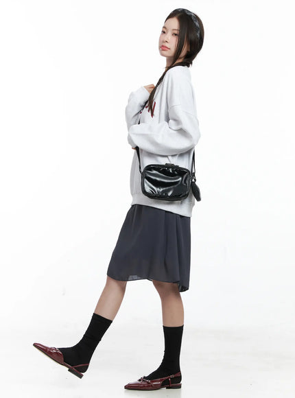 chiffon-midi-skirt-co503 / Dark gray