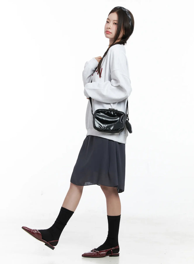 chiffon-midi-skirt-co503 / Dark gray