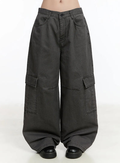 wide-leg-cargo-pants-cm511 / Dark gray