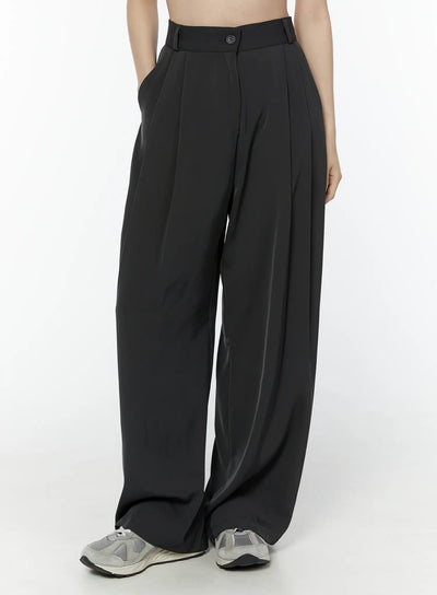 high-waist-pleated-trousers-iu503 / Dark gray