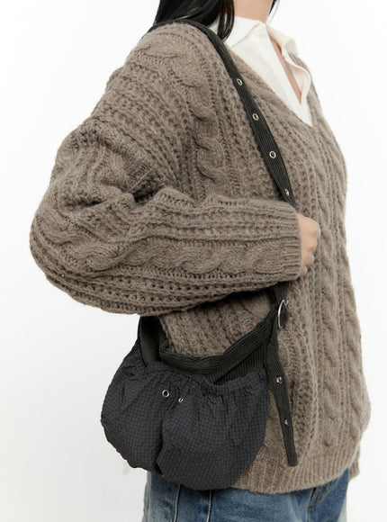 corduroy-mini-crossbody-bag-cn506 / Dark gray