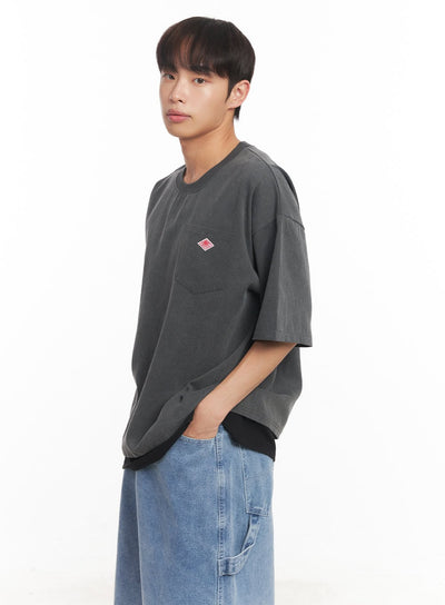 mens-oversized-washed-t-shirt-ia521 / Dark gray