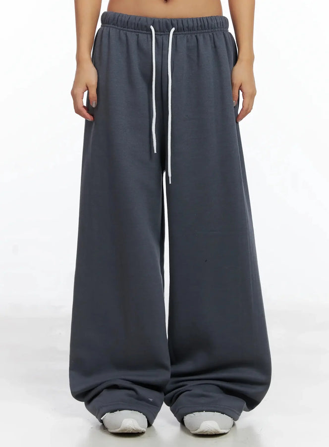 thermal-wide-leg-sweatpants-in528 / Dark gray