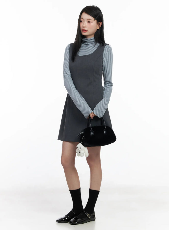 elegant-a-line-mini-dress-cj519 / Dark gray