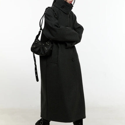 wool-blend-turtleneck-long-coat-cn506 / Dark gray