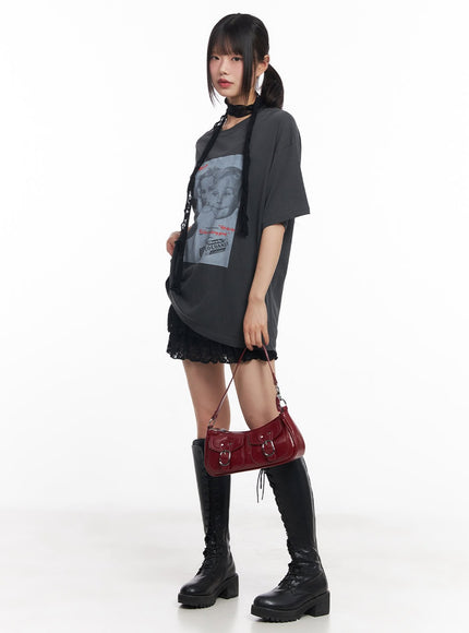 oversized-cotton-graphic-tee-cy512 / Dark gray