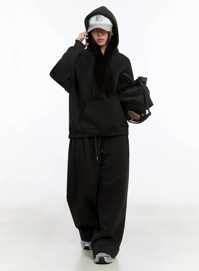 oval-graphic-oversized-hoodie-im509 / Dark gray