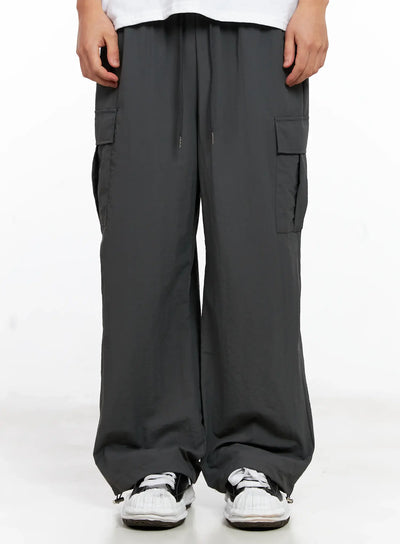 mens-cargo-drawstring-pants-ig508 / Dark gray