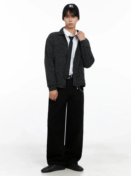 Men's Button-Up Collar Knit Cardigan IO516