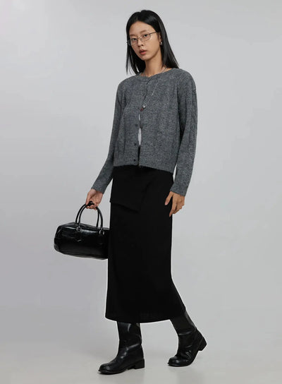 cable-knit-cardigan-id516 / Dark gray