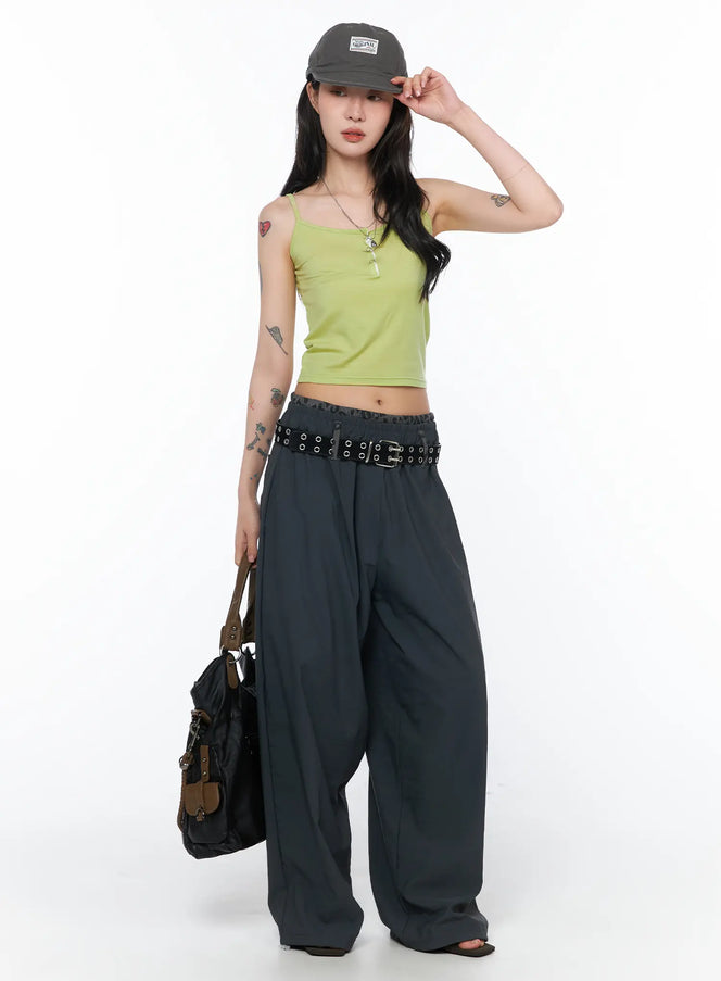 leopard-print-baggy-pants-ca527 / Dark gray