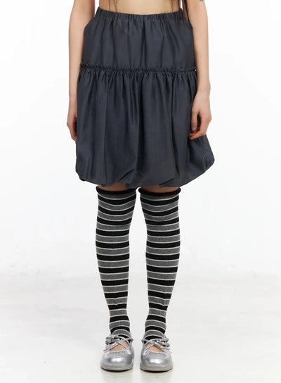 frill-balloon-midi-skirt-ia523 / Dark gray