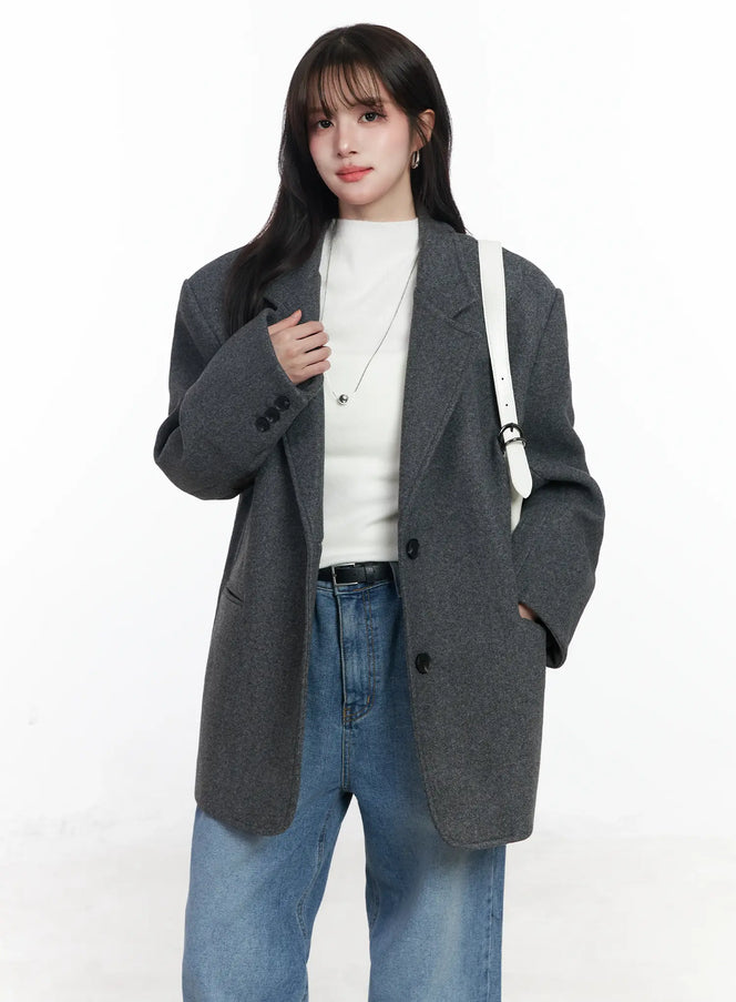 oversized-wool-blazer-ij529 / Dark gray