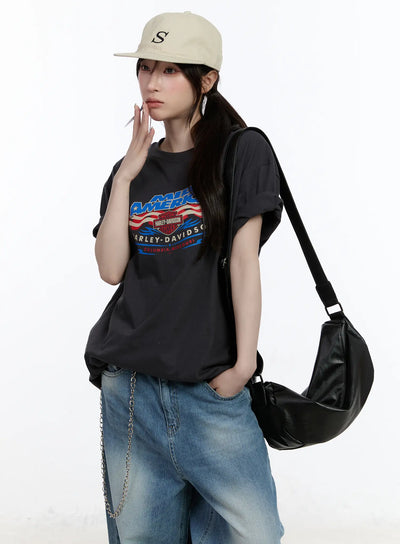 oversized-graphic-print-tee-ca503 / Dark gray
